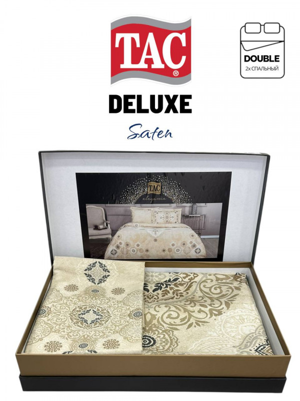 Tac Dione bej Deluxe saten | Постельное белье сатин делюкс